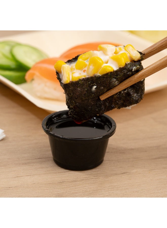 Restaurantware RW Base 0.8 Ounce Sauce Cups, 2000 Microwave-Safe Condiment Cups - Crack-Resistant, Disposable, Black Plastic Portion Cups, For Samples, Sauces, Or Toppings, Lids Sold Separately - Image 5