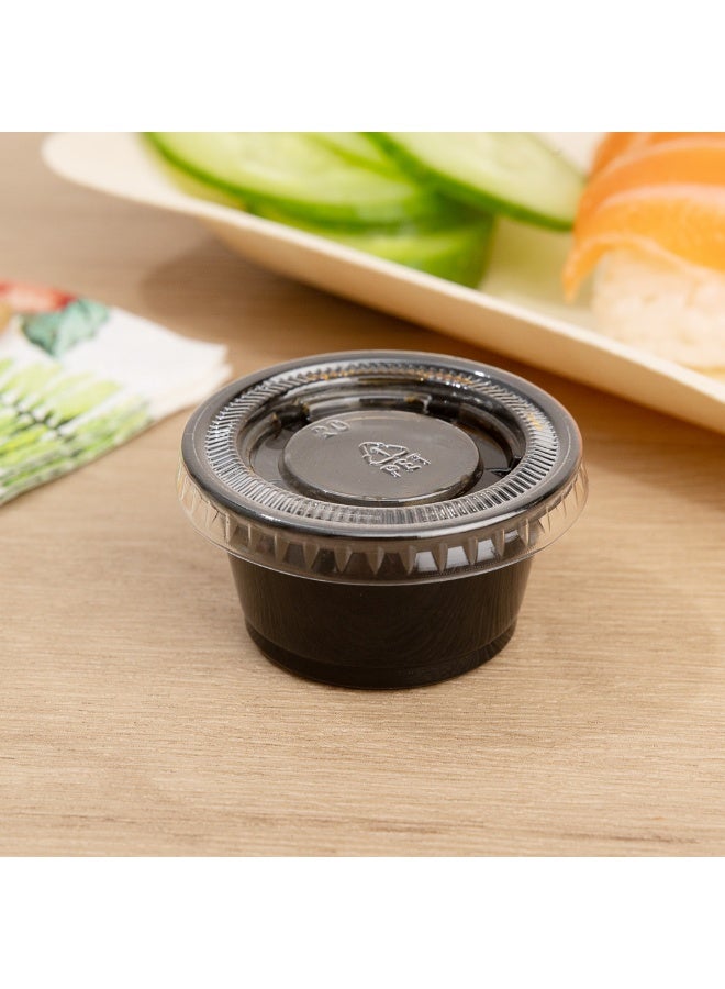 Restaurantware RW Base 0.8 Ounce Sauce Cups, 2000 Microwave-Safe Condiment Cups - Crack-Resistant, Disposable, Black Plastic Portion Cups, For Samples, Sauces, Or Toppings, Lids Sold Separately - Image 4