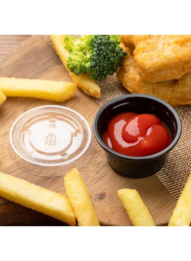 Restaurantware RW Base 0.8 Ounce Sauce Cups, 2000 Microwave-Safe Condiment Cups - Crack-Resistant, Disposable, Black Plastic Portion Cups, For Samples, Sauces, Or Toppings, Lids Sold Separately - Image 3