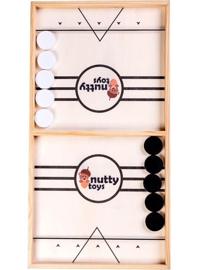 3 in 1 Wooden Table Game Ladder, Snake, Ludo and Hockey Multi Shape - Image 3
