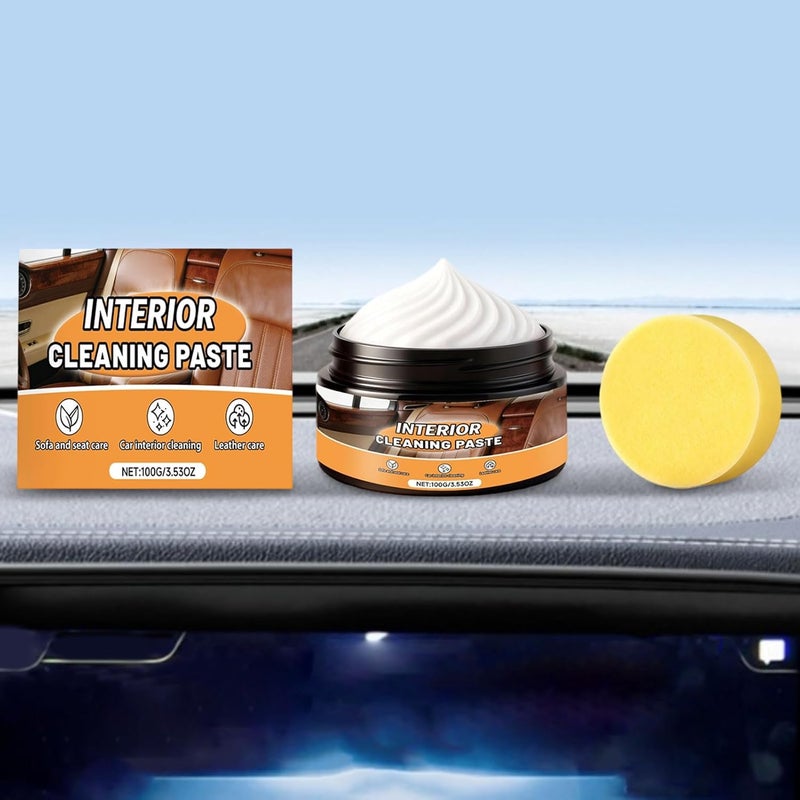 Car Leather Cleaner - 100g Automotive Scratch Paste | Interior Cleaning Cream for Cars | for Upholstery Dashboard Vehicle Detailing Truck Rv Sofa - Image 2