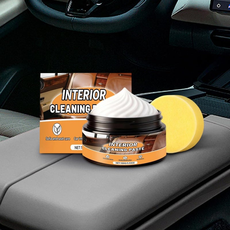 Car Leather Cleaner - 100g Automotive Scratch Paste | Interior Cleaning Cream for Cars | for Upholstery Dashboard Vehicle Detailing Truck Rv Sofa - Image 3
