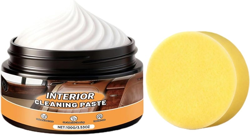 Car Leather Cleaner - 100g Automotive Scratch Paste | Interior Cleaning Cream for Cars | for Upholstery Dashboard Vehicle Detailing Truck Rv Sofa - Image 1