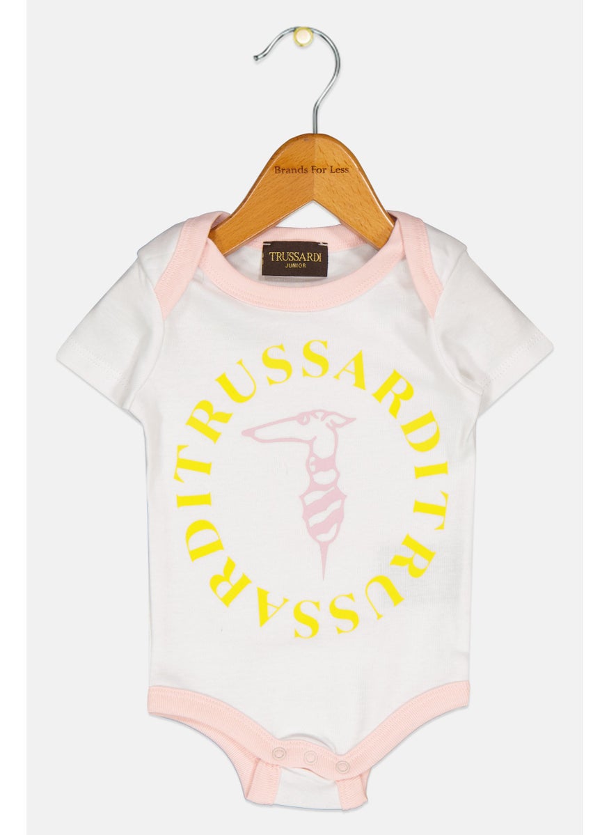 TRUSSARDI Toddlers Girl Graphic Print Short Sleeves Bodysuit, Multicolor  - Image 1