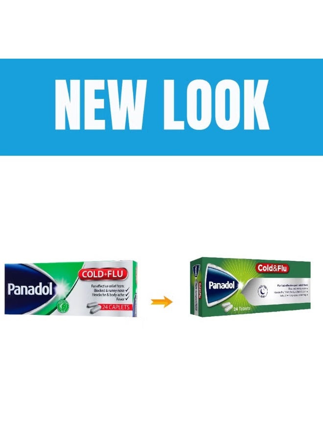 Panadol Cold & Flu Night Tablets – Fever, Cold, Flu & Nasal Congestion Relief | Nighttime Formula | 24 Tablets - Image 2