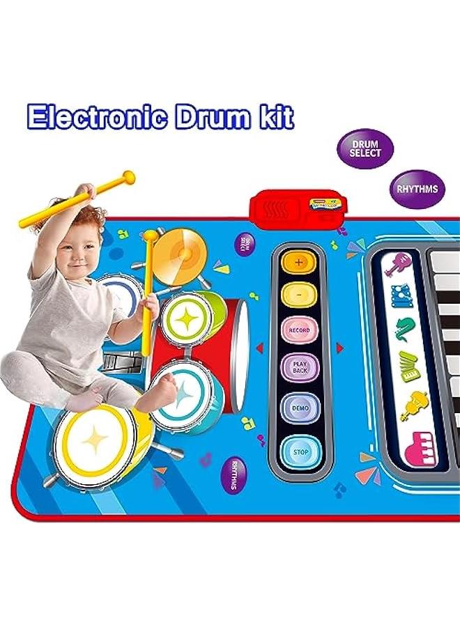 Baby Toys for 1 Year Old,Baby Musical Mat Toddler Toys Age 1-2,3 in 1 Piano Drum Babies Play Mat -Baby Music Toy 12-18 Months Babies Birthday Gifts for 1 2 3 Year Old Boys Girls - Image 3