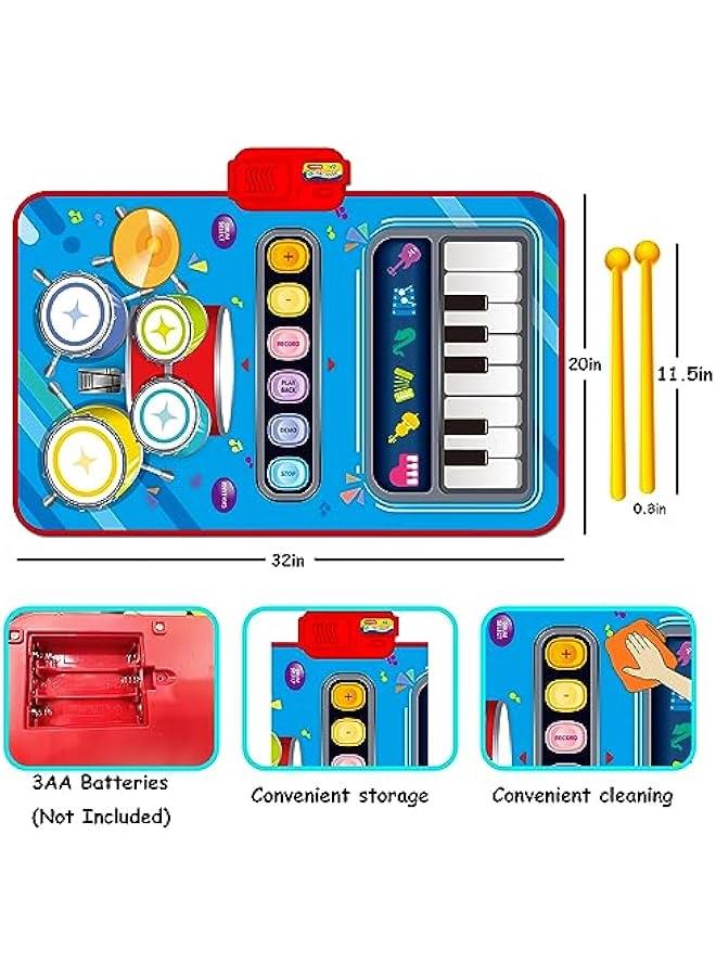 Baby Toys for 1 Year Old,Baby Musical Mat Toddler Toys Age 1-2,3 in 1 Piano Drum Babies Play Mat -Baby Music Toy 12-18 Months Babies Birthday Gifts for 1 2 3 Year Old Boys Girls - Image 5
