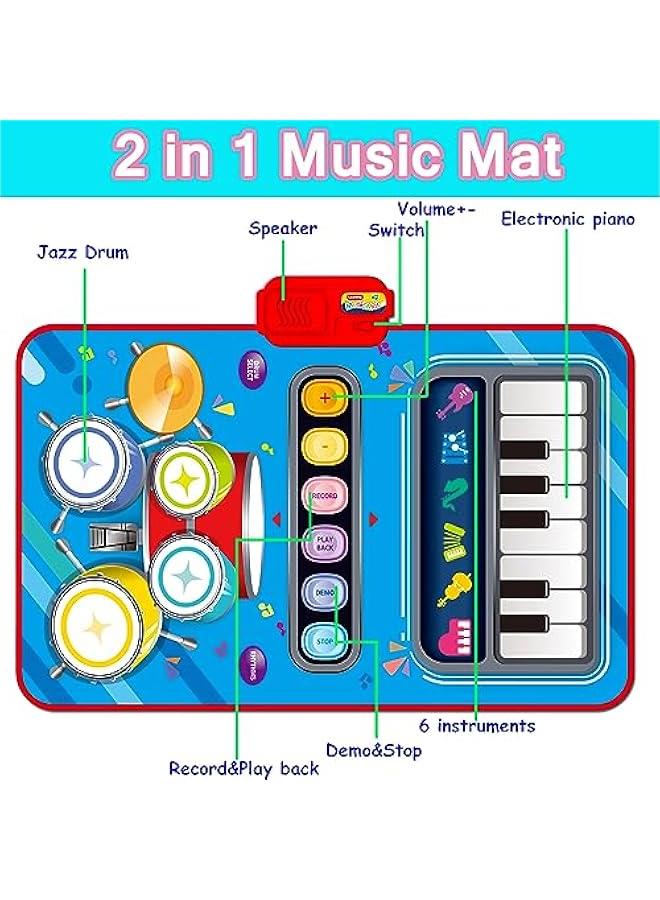Baby Toys for 1 Year Old,Baby Musical Mat Toddler Toys Age 1-2,3 in 1 Piano Drum Babies Play Mat -Baby Music Toy 12-18 Months Babies Birthday Gifts for 1 2 3 Year Old Boys Girls - Image 4