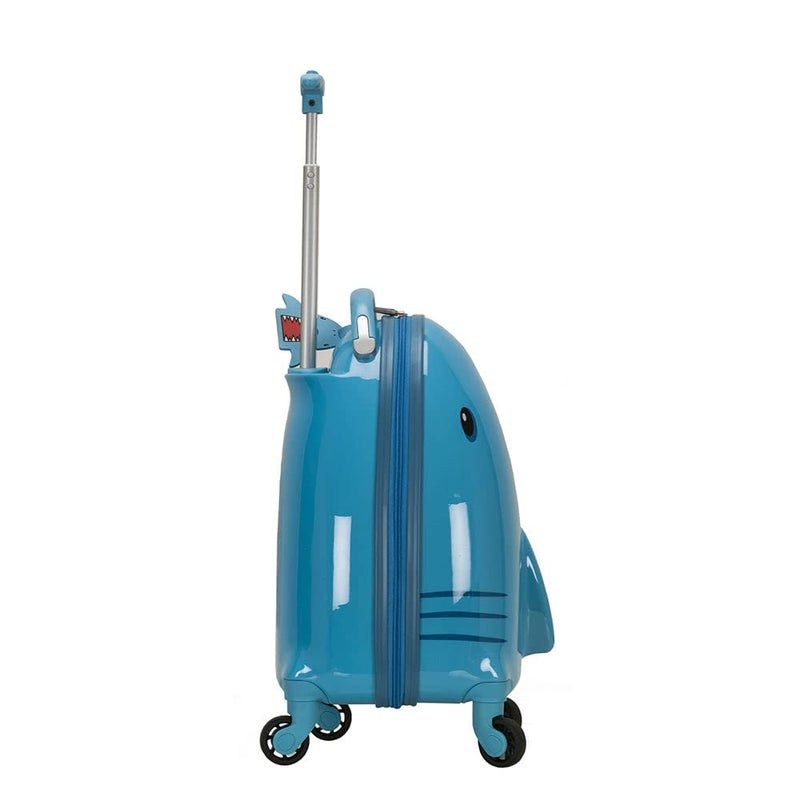 Rockland Jr. Kids' My First Hardside Spinner Luggage,Telescoping Handles, Shark, Carry-On 19-Inch - Image 4