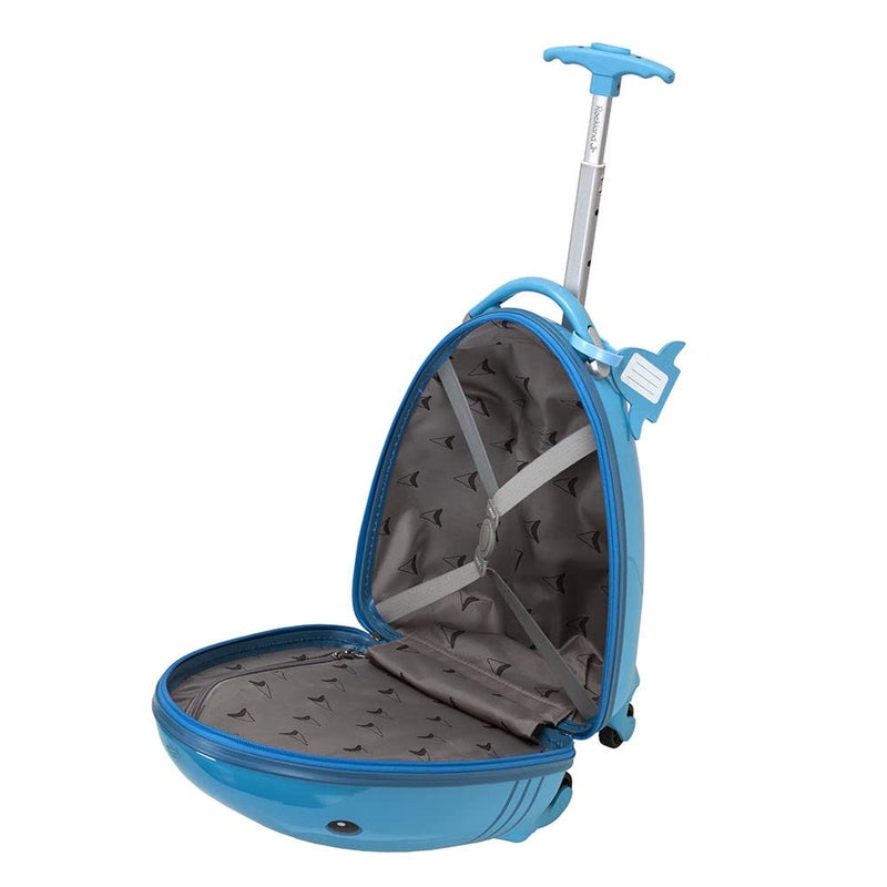 Rockland Jr. Kids' My First Hardside Spinner Luggage,Telescoping Handles, Shark, Carry-On 19-Inch - Image 3
