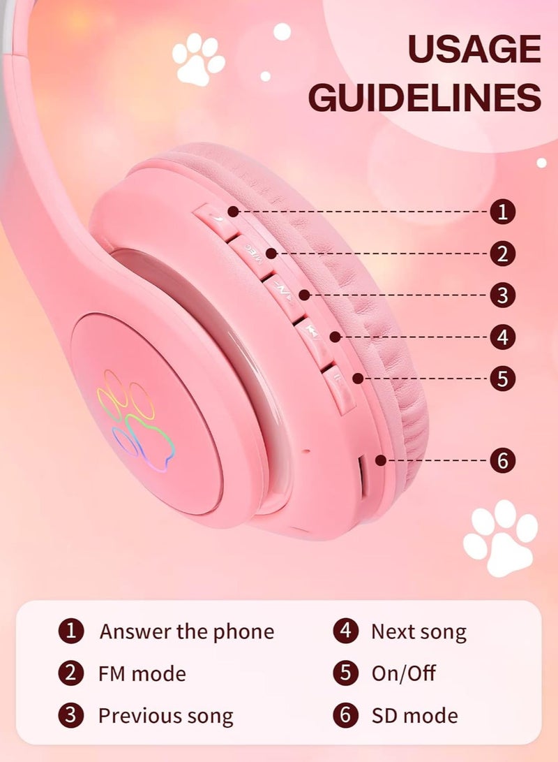 Wireless Cat Ear Design Bluetooth Stereo Headphone - Image 4