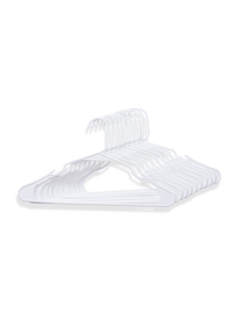 Pan Home شماعة ملابس بلاستيك إيسنشيال 10 قطع 40.5×23 سم - أبيض - Image 1