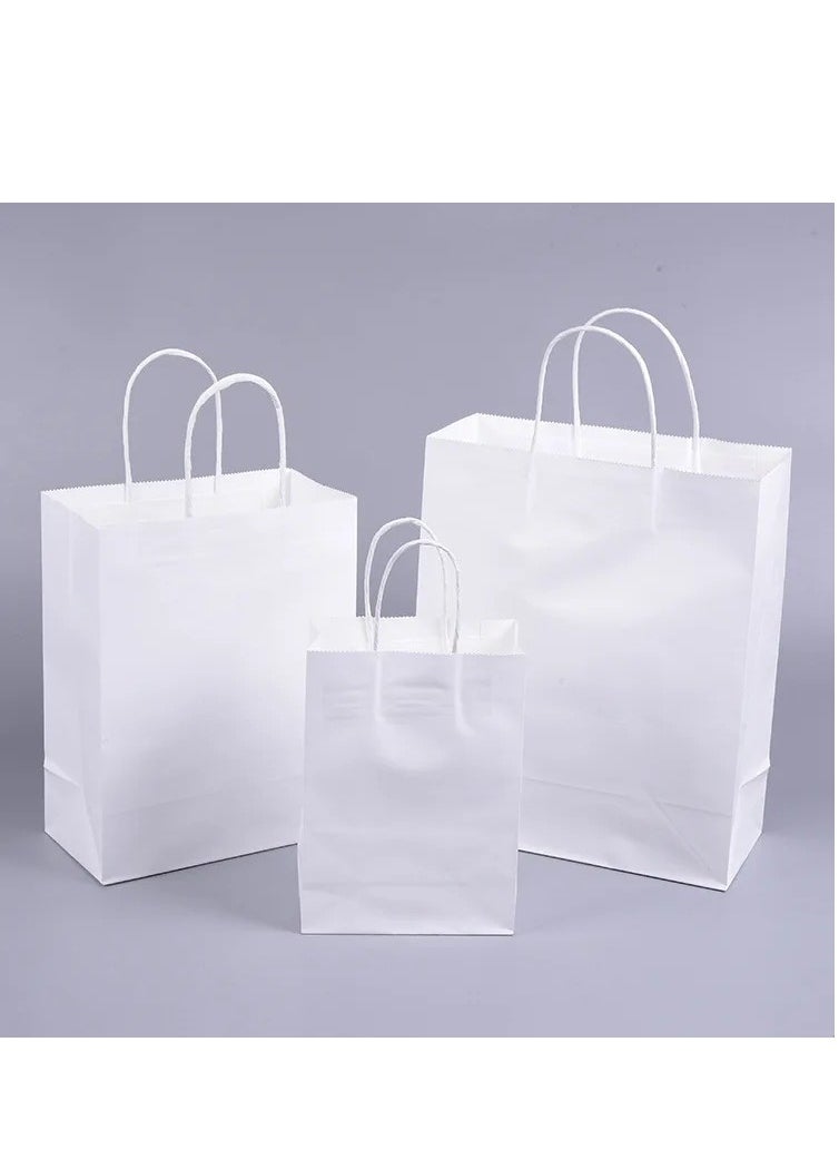 Genetic 24pcs White Paper Bags with Handle Kraft Gift Bags For Birthday Party, Weddings  - Image 3