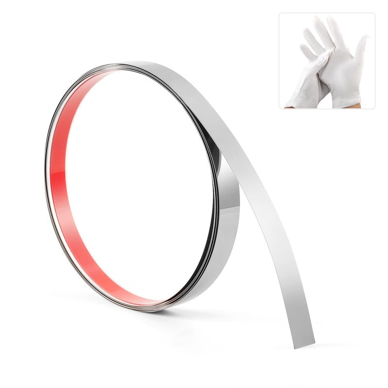 Bnell Flexible Molding  Wall TrimPeel and Stick Trim Molding Stainless Steel Metalized Mirror Like DesignSelf Adhesive Molding Trim10Ft x 078inch Silvery