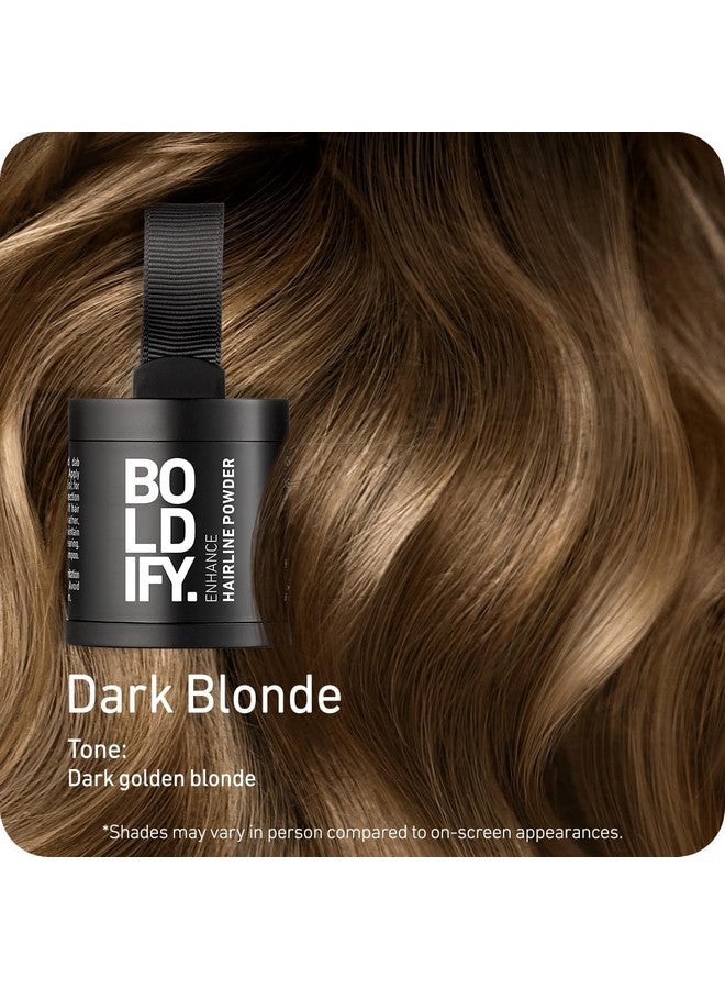 BOLDIFY Hairline Powder (LARGE, 10g) - Root Touch Up Hair Color for Gray Coverage - Bald Spot Concealing Hair Powder for Women & Men - 48-Hour Stain-Proof - Dark Blonde - Image 2