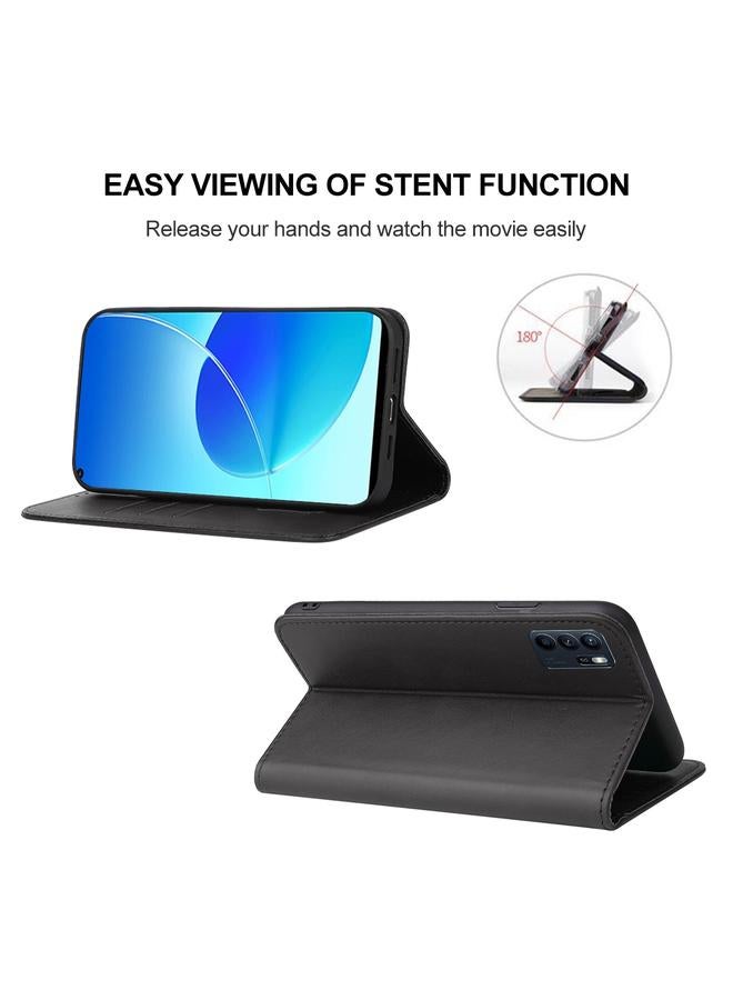 اس-توب جراب هاتف OPPO Reno6 Z بإغلاق مغناطيسي من الجلد - Image 4