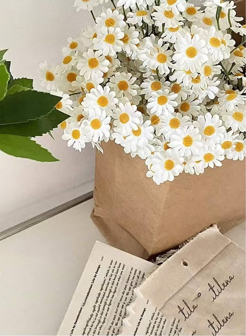 Artificial Fake Flowers, 6 Bundles White Daisy Fake Flowers Outdoor UV Resistant Artificial Daisies for Home Window DIY Garden Planter Wedding Farmhouse Indoor Outside Decorations - Image 3