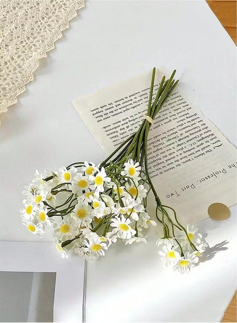 Artificial Fake Flowers, 6 Bundles White Daisy Fake Flowers Outdoor UV Resistant Artificial Daisies for Home Window DIY Garden Planter Wedding Farmhouse Indoor Outside Decorations - Image 5
