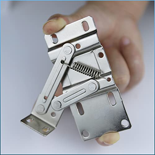 SUUJI Tip Out Tray Hinges,1Pair 45 Degrees Tilt Tray Hinge, Steel Scissor Hinges Support Frame Standard for Kitchen Sink-Front Drawer, Bathroom Flip-Down Door or Cabinet Storage Box, Silver - Image 4