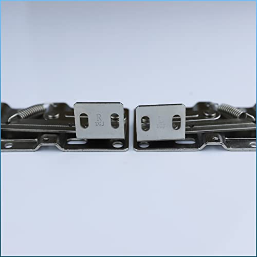 SUUJI Tip Out Tray Hinges,1Pair 45 Degrees Tilt Tray Hinge, Steel Scissor Hinges Support Frame Standard for Kitchen Sink-Front Drawer, Bathroom Flip-Down Door or Cabinet Storage Box, Silver - Image 3