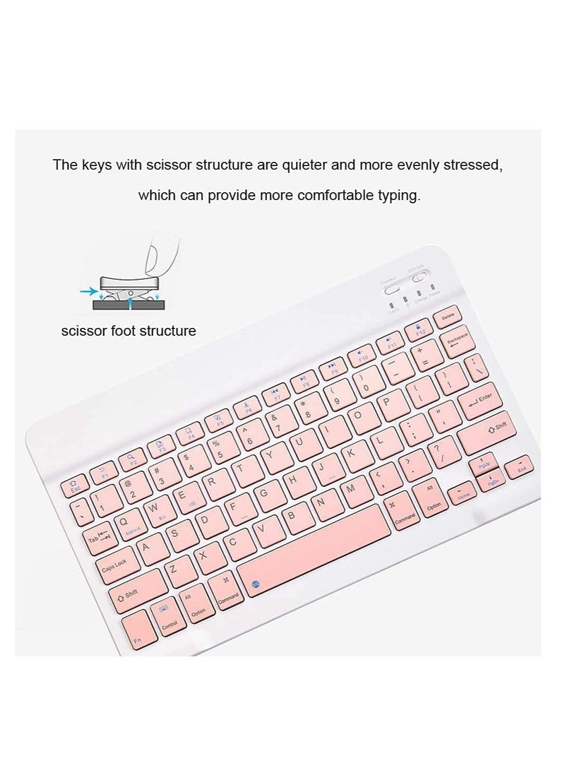 ELTRAZONE Rechargeable Bluetooth Keyboard and Mouse Combo Ultra-Slim Portable Compact Wireless Mouse Keyboard Set for Android Windows Tablet Cell Phone iPhone iPad Pro Air Mini, iPad OS/iOS 13 and Above (Pink) - Image 5
