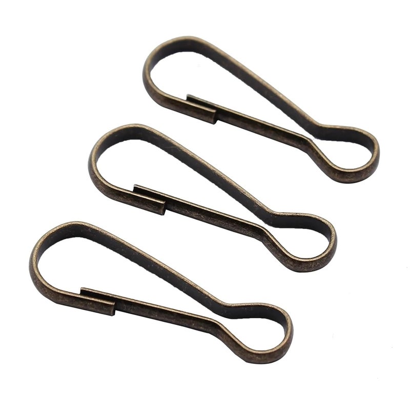 Antique Bronze 20mm Gourd Shape Spring Hooks 200pcs For DIY Jewelry Making Key Chain - Image 2