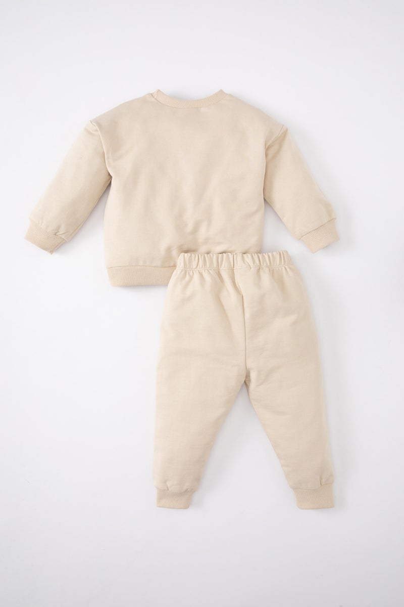 DeFacto Baby Boy Printed Sweatshirt Sweatpants 2 Piece Set  - Image 3
