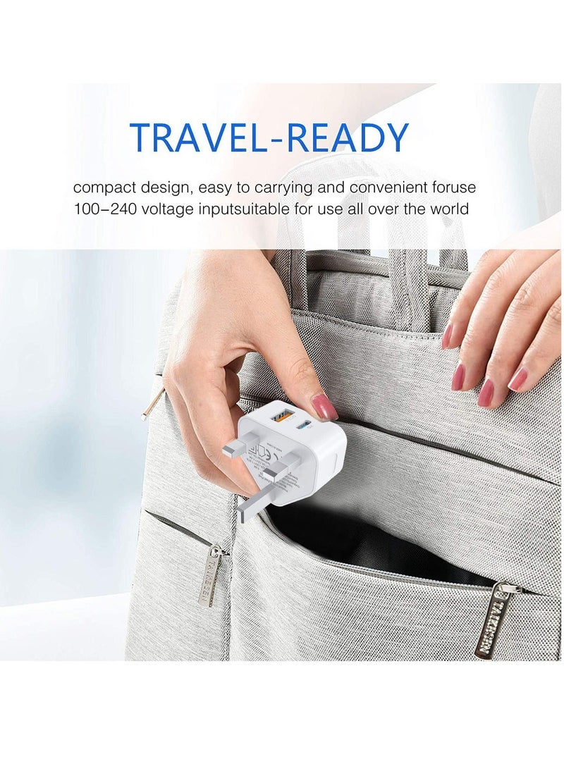 كابتن تيك USB C Plug Fast Charge Plug, 20W USB Type C and USB Wall Plug Power Adapter UK Fast Charging for iPhone 14/14 Pro/14 Pro Max/13/13 Pro/13 Pro Max/12/12 Pro/12 Pro Max/11/11 Pro,iPad,Samsung KSA | Riya - Image 4