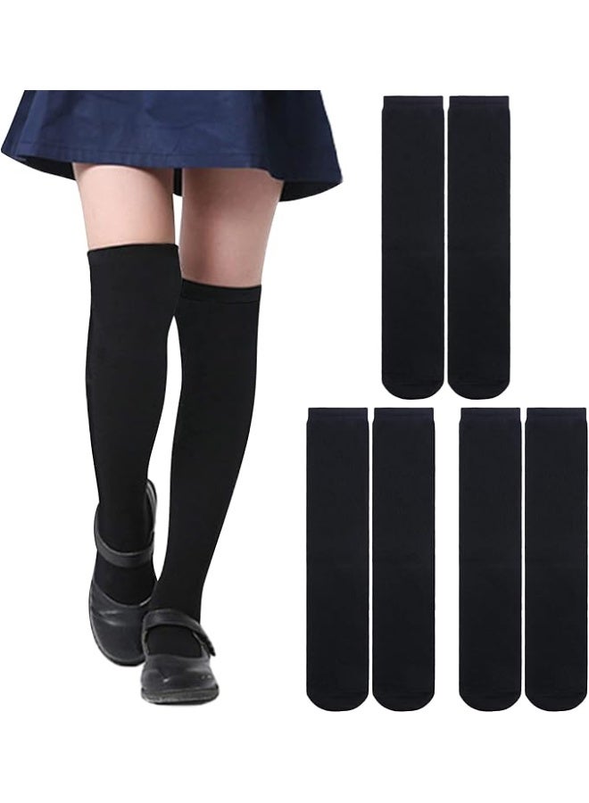 Lynacz Original 3-12 Years Old Girls Knee High Socks Kids Cute Funny Animal Pattern Long Boot Socks 6 Pairs - Image 1