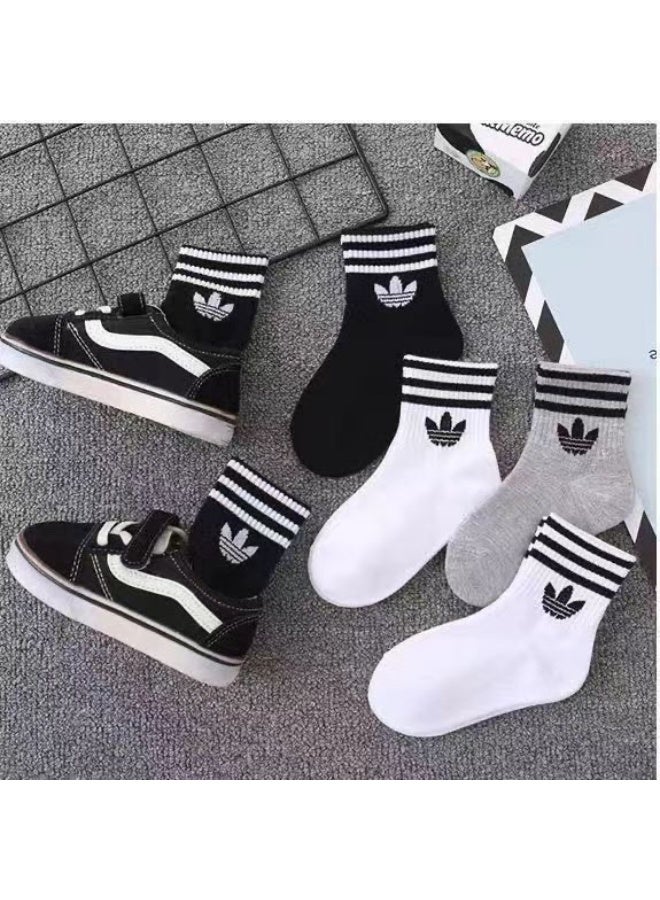 Adidas Sounds 5 pairs of unisex children's socks (2 white + 2 black + 1 gray, suitable for ages 5-7) - Image 3