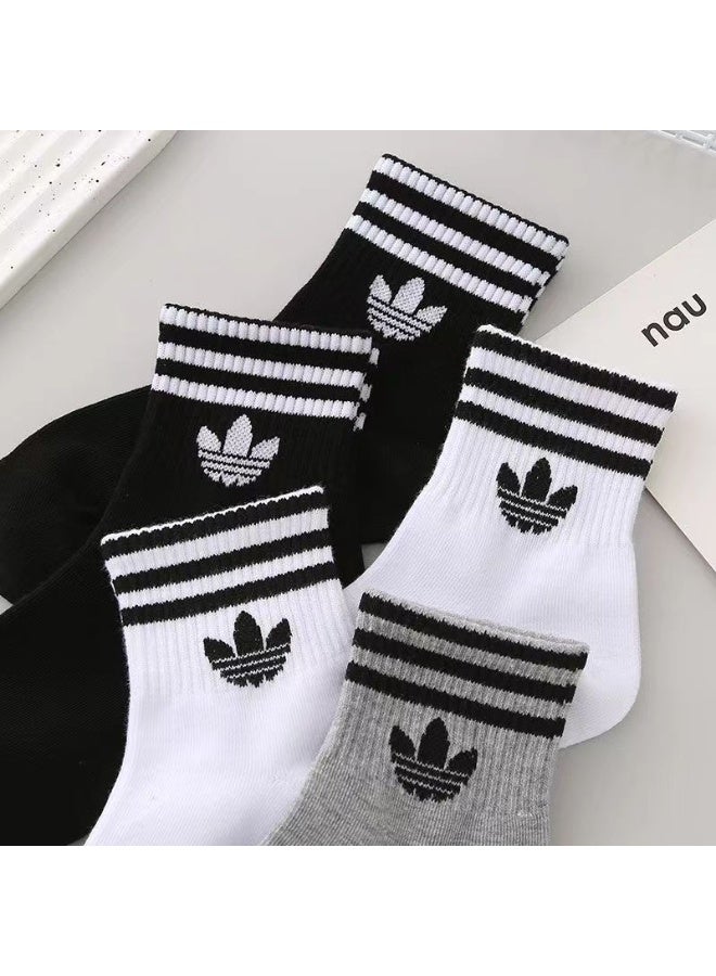 Adidas Sounds 5 pairs of unisex children's socks (2 white + 2 black + 1 gray, suitable for ages 5-7) - Image 2