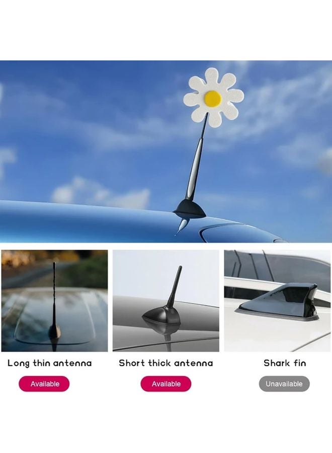 وردة حمراء ديزي قمة هوائي السيارة مادة إيفا زخرفة خارجية ملحقة لجميع المركبات - Image 5