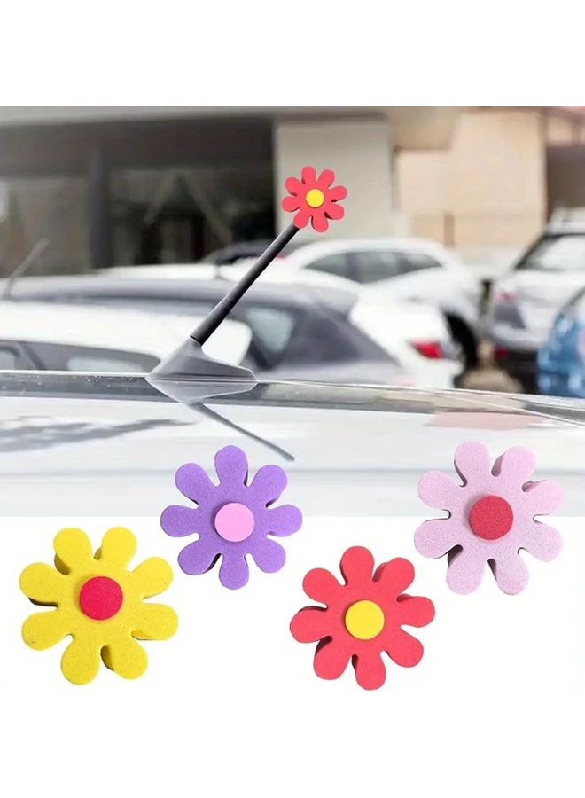 وردة حمراء ديزي قمة هوائي السيارة مادة إيفا زخرفة خارجية ملحقة لجميع المركبات - Image 4