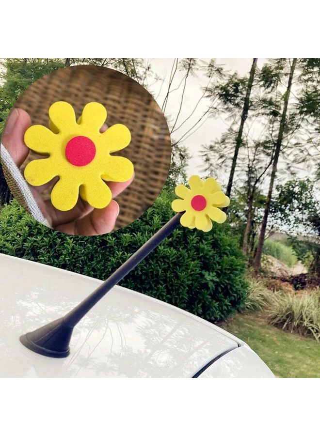 وردة حمراء ديزي قمة هوائي السيارة مادة إيفا زخرفة خارجية ملحقة لجميع المركبات - Image 2