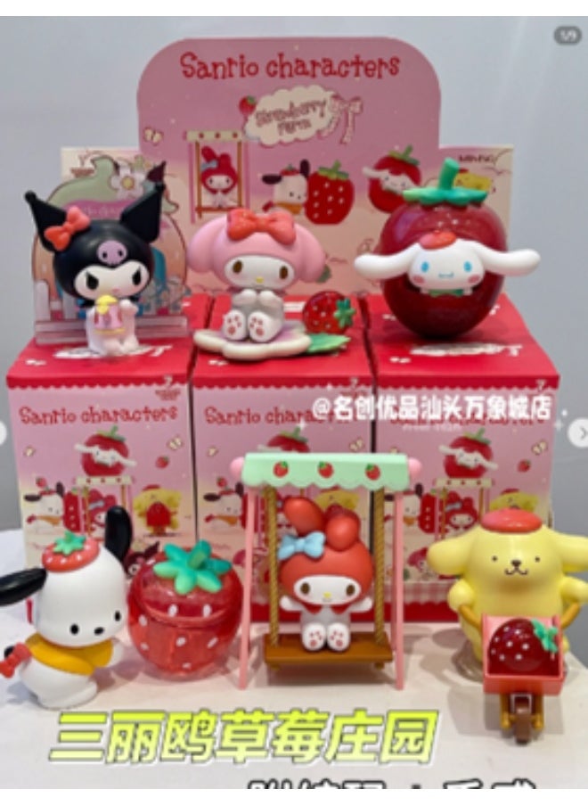 Miniso Sanrio Characters Strawberry Field Blind Box Figure Model 