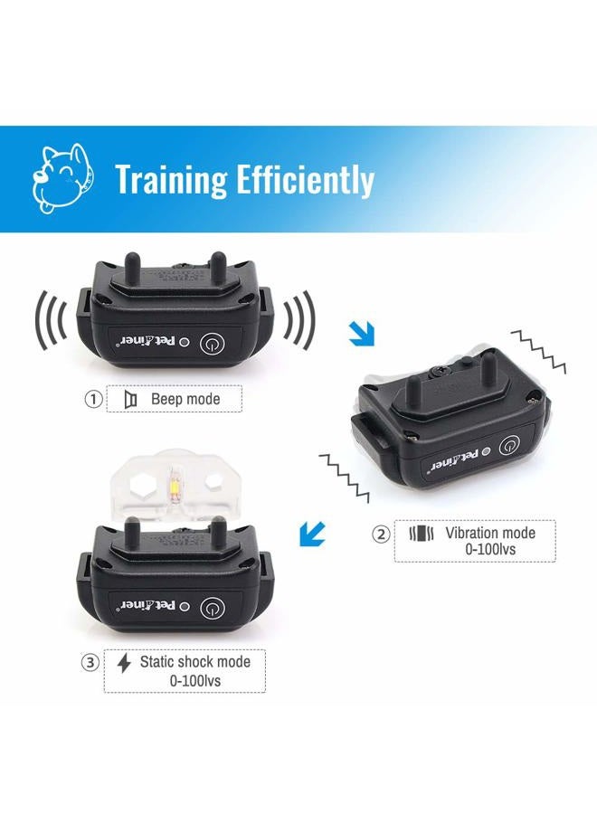 Petrainer Waterproof Rechargeable Electric Remote 2 Dog Shock Training Collar - Image 4
