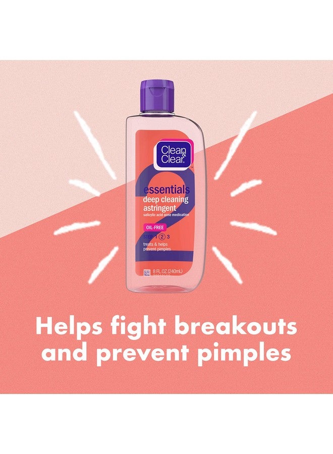 Clean & Clear Essentials Oilfree Deep Cleaning Facial Astringent With Salicylic Acid Acne Medication For All Skin Types 8 Fl. Oz - Image 2