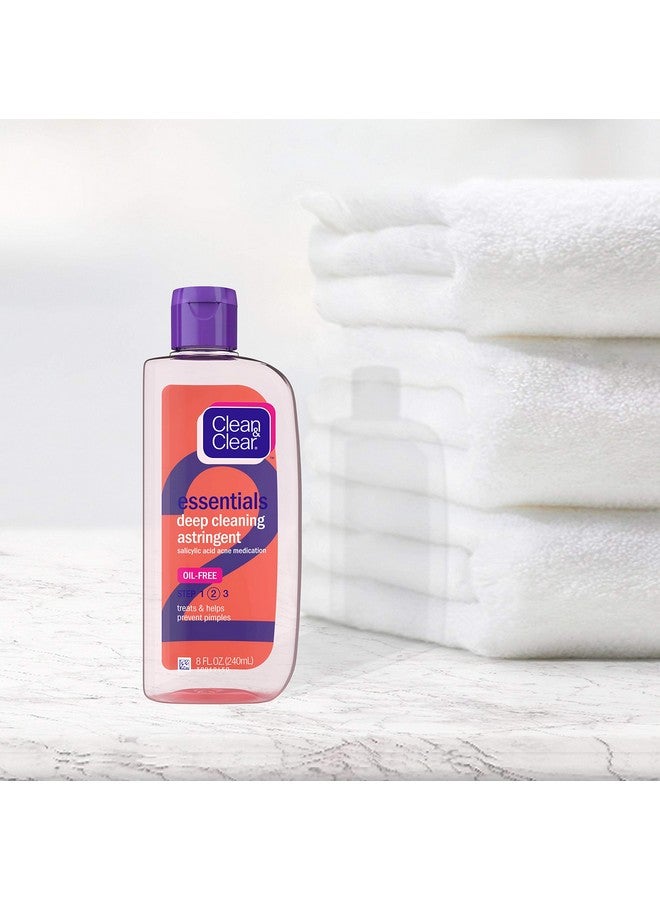 Clean & Clear Essentials Oilfree Deep Cleaning Facial Astringent With Salicylic Acid Acne Medication For All Skin Types 8 Fl. Oz - Image 4