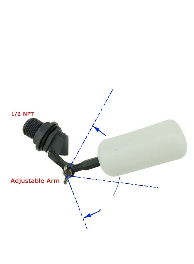 Malida Mini PVC Float Ball Valve, 1/2 Supply Male thread Automatic shut off Adjustable Arm for Fill Feed Humidifier Tank Water Ponds Livestock Water Trough Aquariums Aquaculture Hydroponics - Image 4