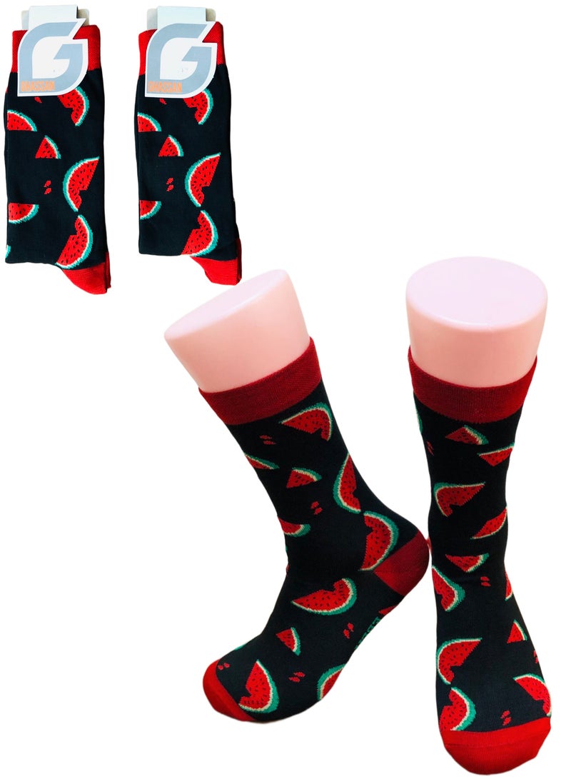 Trendy casual watermelon half high quality socks