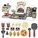 deAO Pizza Play Set with Coffee Maker Machine Cash Register Pretend Play Food Set Kitchen Playset Accessories Gifts for Boys Girls Age 3 - Image 2