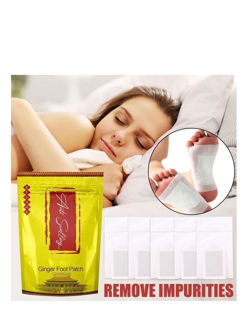 Generic - Pack of 10 Anti-Swelling Ginger Foot Detox Patches Foot Patches Improve Sleep Quality Weight Loss Weight Loss Patches Health Care - Image 1