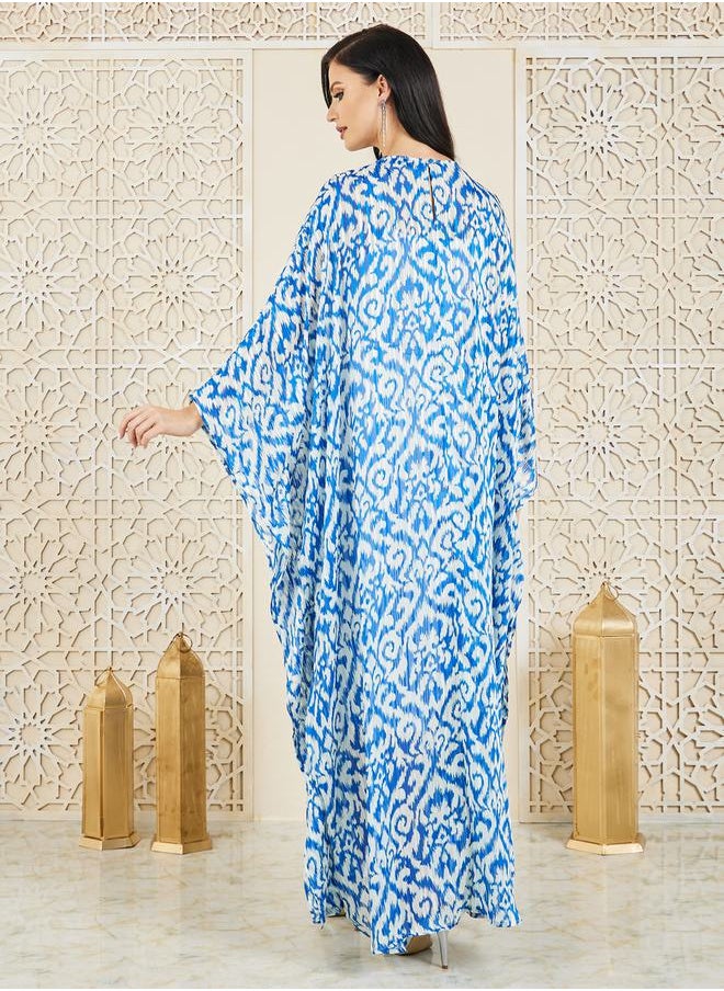 Styli - Ikat Print Maxi Kaftan - Image 1