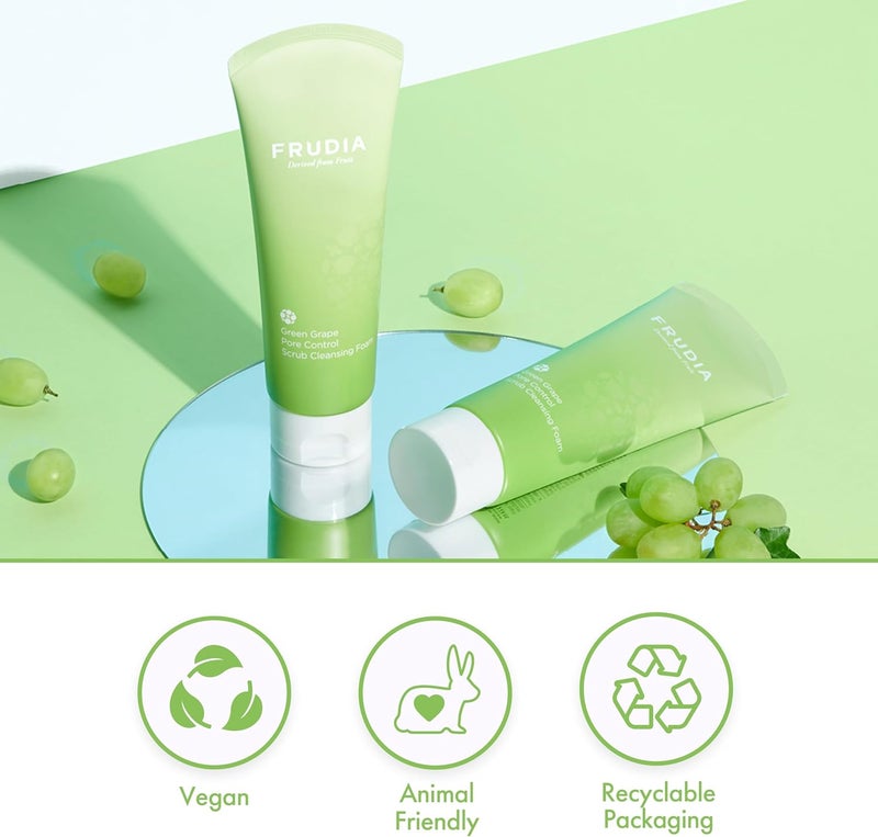 Wide range expanded design Green Grape Pore Control Scrub Cleansing Foam Global trendy simple build - Image 4