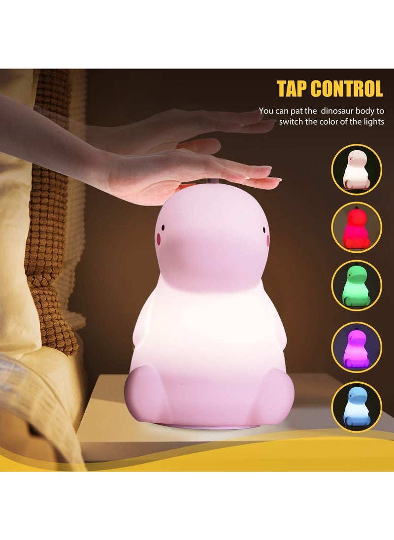 Generic - Dinosaur Night Light Touch Sensor Portable Rechargeable LED Lamp Cute Silicone Color Changing Nursery Light for Kids Room Gifts - Image 1