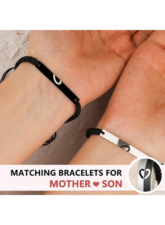 CXLDTE Gifts for Mom from Son, Mother Mom and Son Bracelets Birthday Baptism Valentine's Day Christmas Back to School First Day of Kindergarten Gifts for Teen Teenage Boys Kids - Image 3