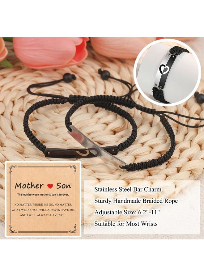 CXLDTE Gifts for Mom from Son, Mother Mom and Son Bracelets Birthday Baptism Valentine's Day Christmas Back to School First Day of Kindergarten Gifts for Teen Teenage Boys Kids - Image 2