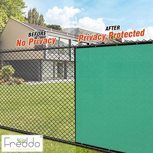 FREDDO Privacy Screen Fence Shade Net for Balcony, Garden, Terrace & Outdoor Fence – Heavy Duty with Polyester Band, Brass Eyelets & Tie Cords (Green, 1 x 4 Mtr) - Image 2