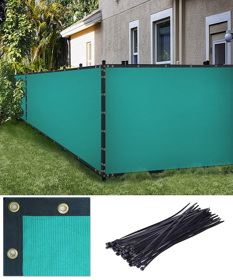 FREDDO Privacy Screen Fence Shade Net for Balcony, Garden, Terrace & Outdoor Fence – Heavy Duty with Polyester Band, Brass Eyelets & Tie Cords (Green, 1 x 4 Mtr) - Image 1