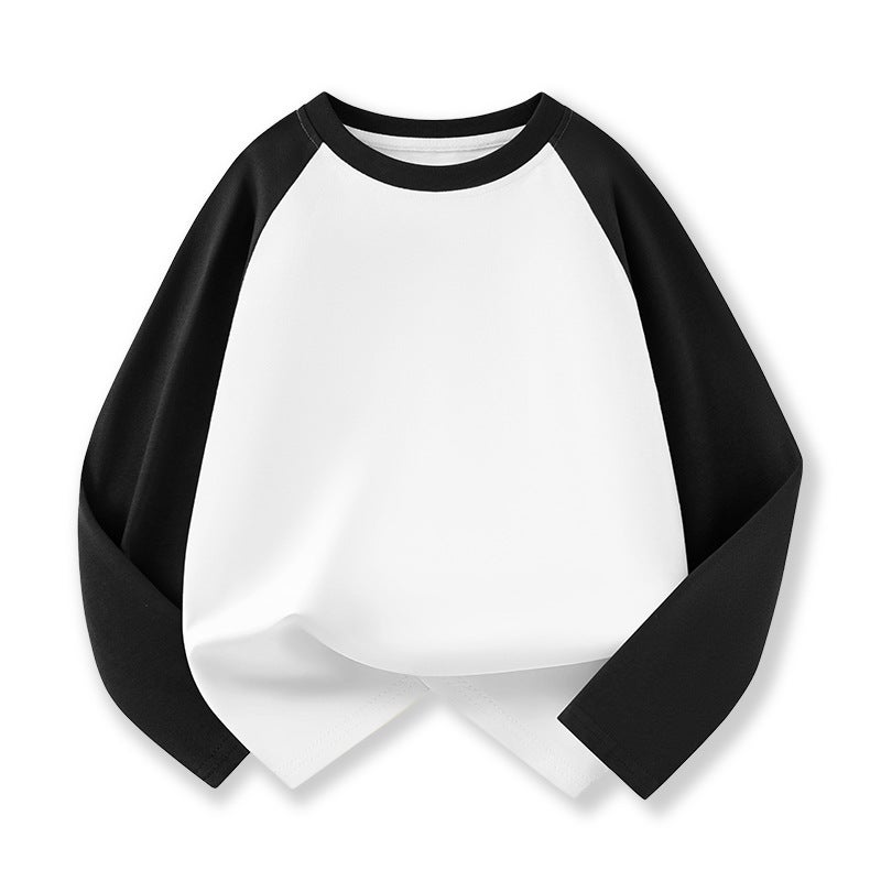 Children'S Raglan Long Sleeve T-Shirt Cotton Boys Fashion Brand Loose Version Of The Top Big Girls Inside The Base Shirt - Image 4